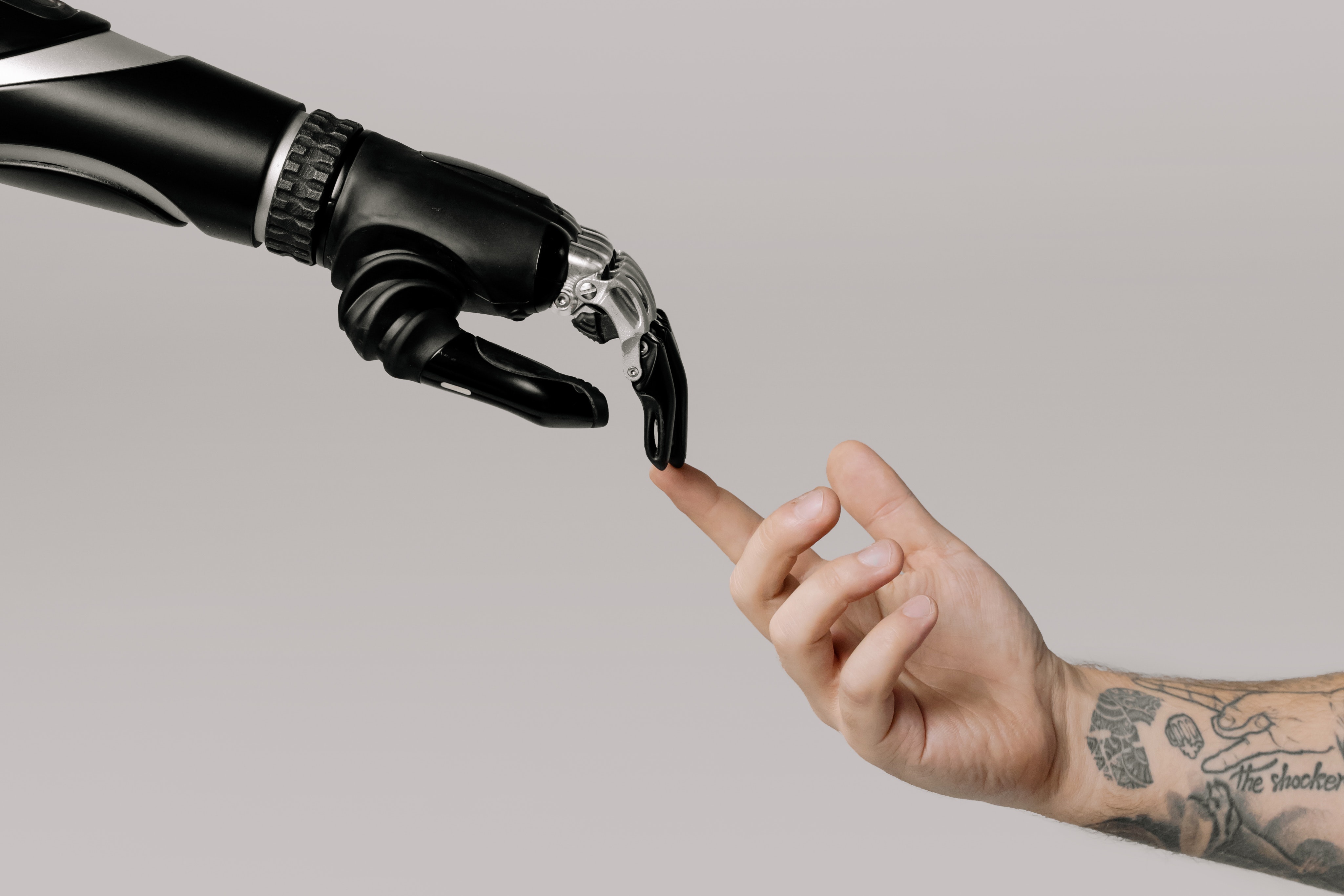 robot hand human hand