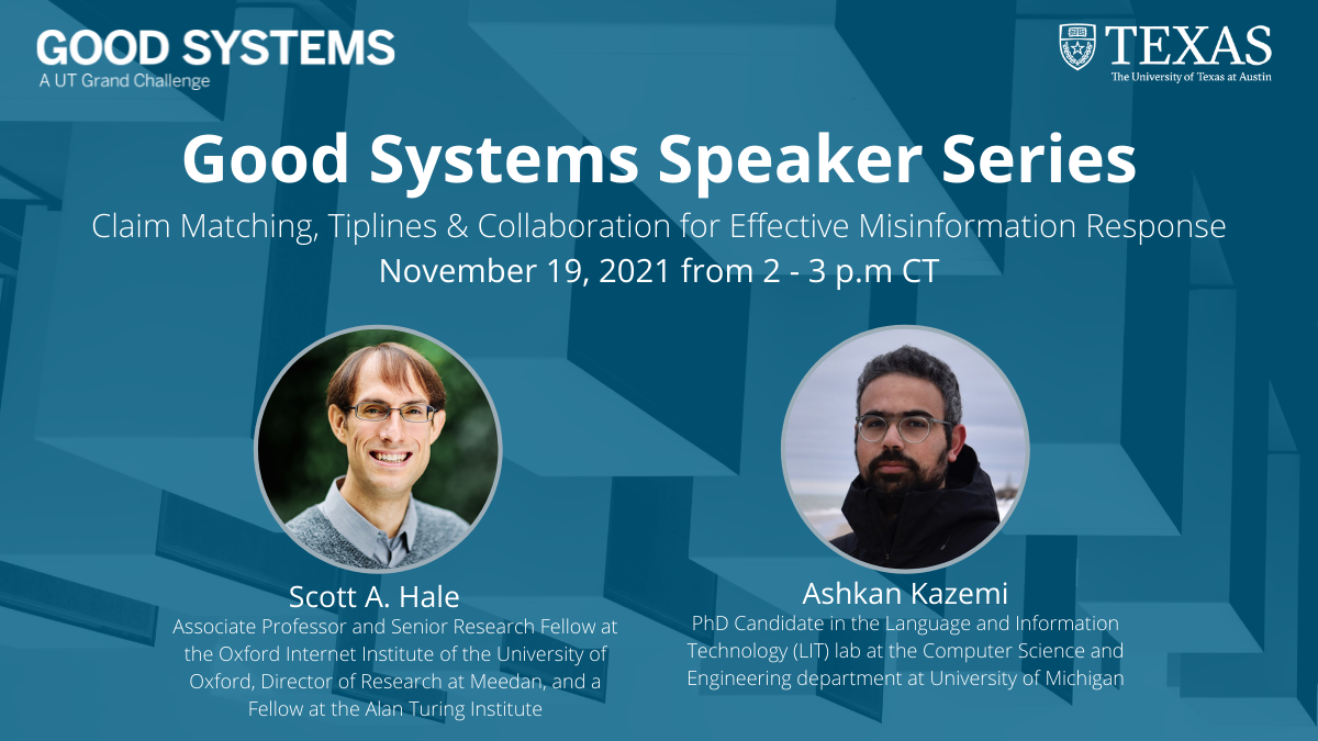 Good Systems Speaker Series flyer