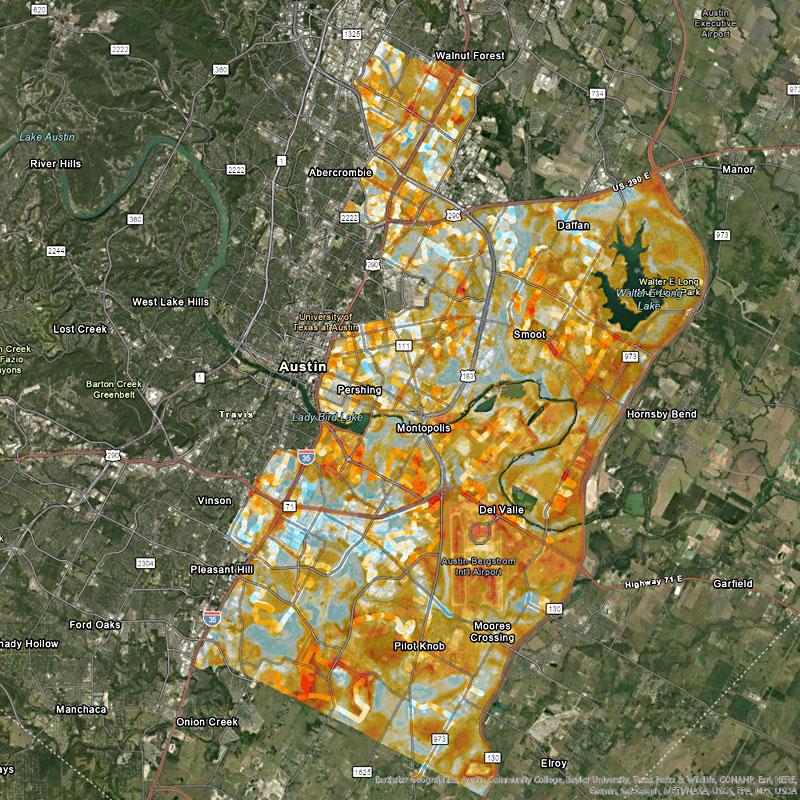 Austin heat map
