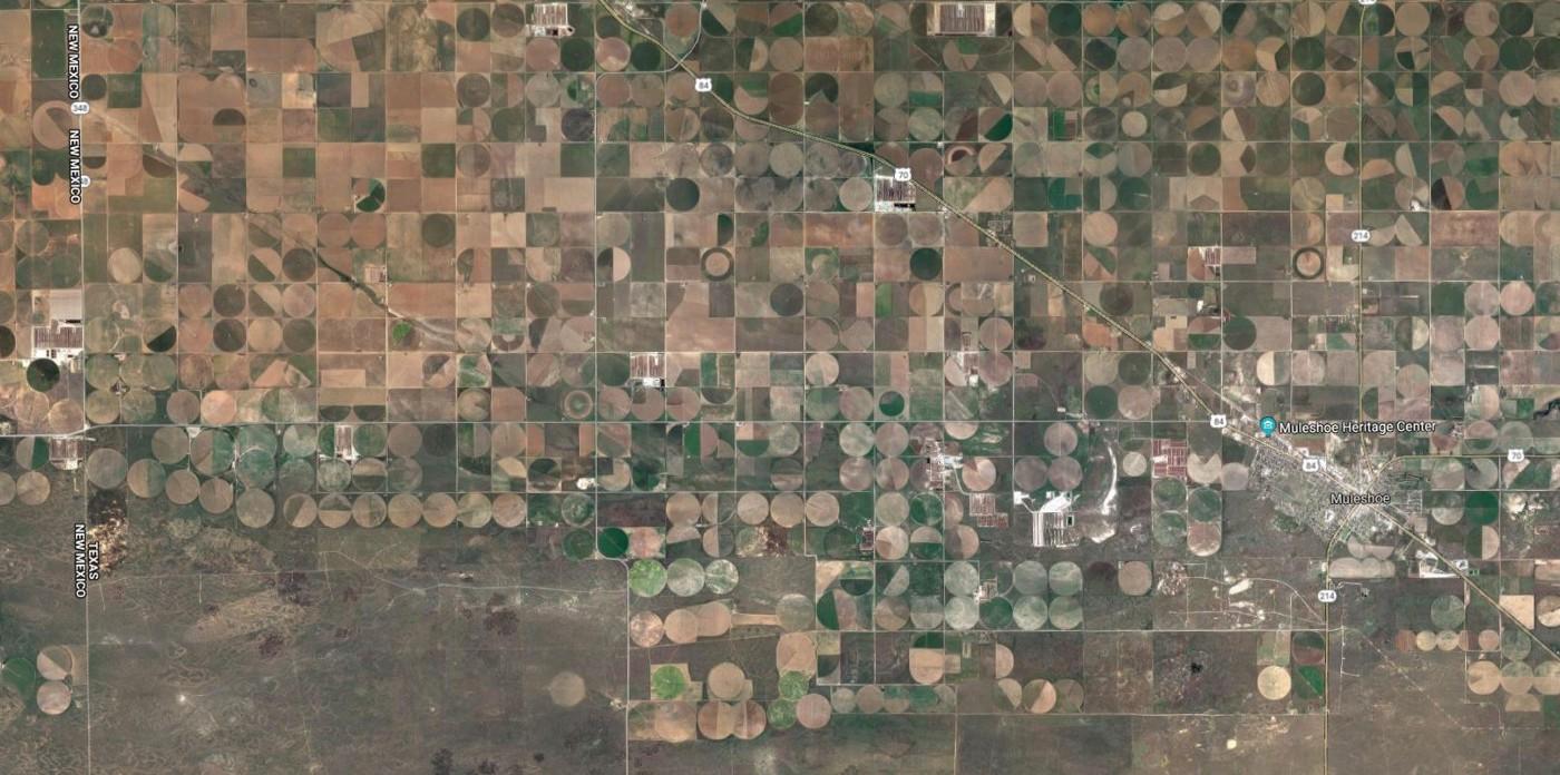 Aerial view of the northern end of Bailey County