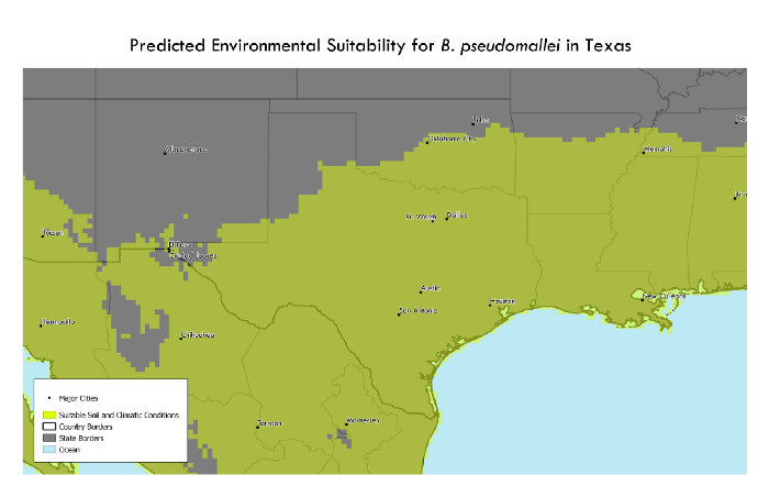 A map of the southern U.S.