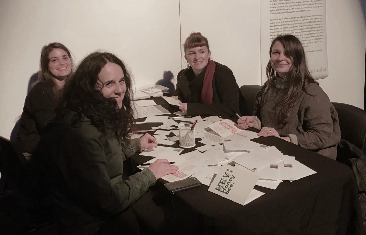 A group of gallery visitors