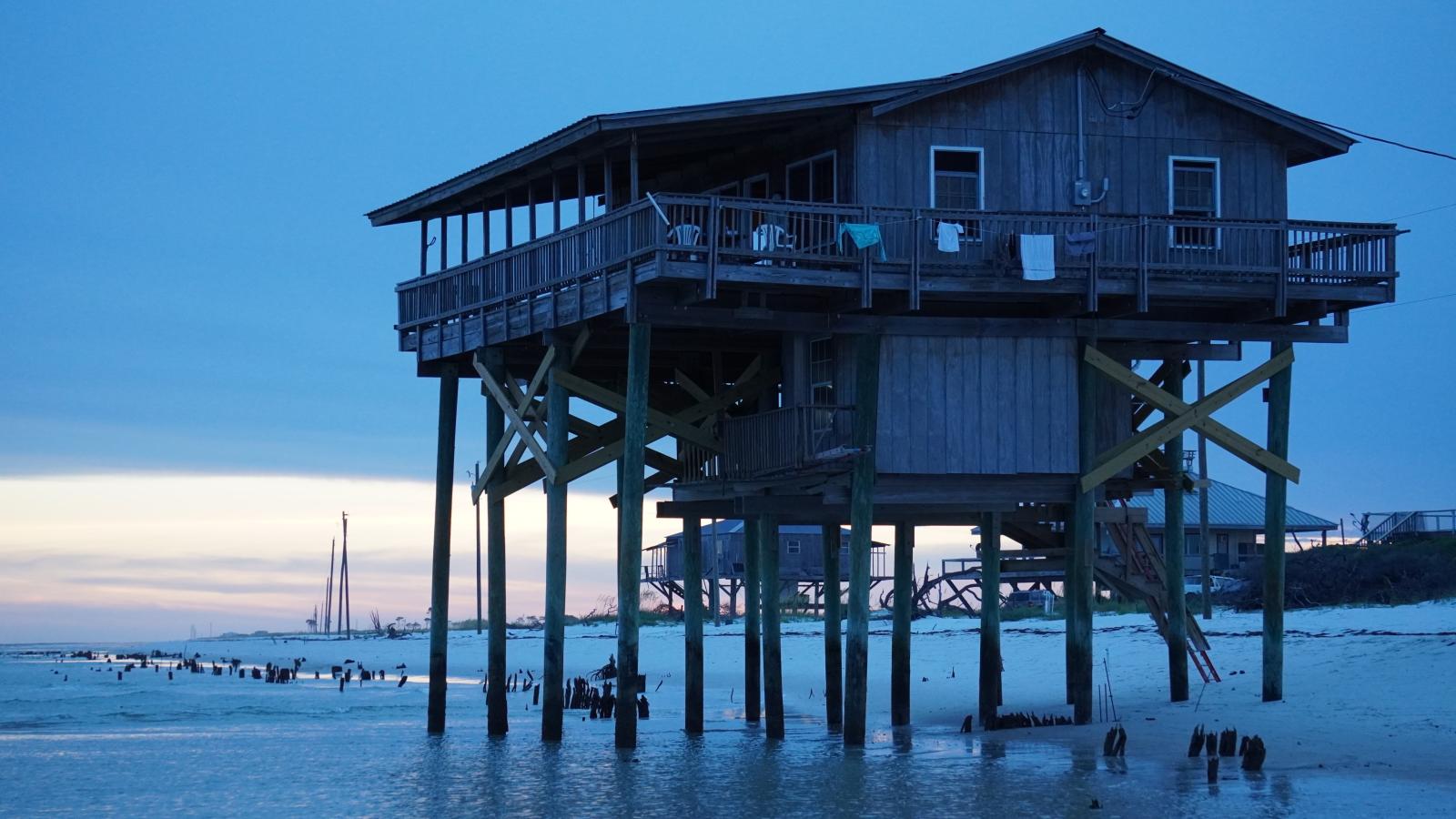 Beach house on piers