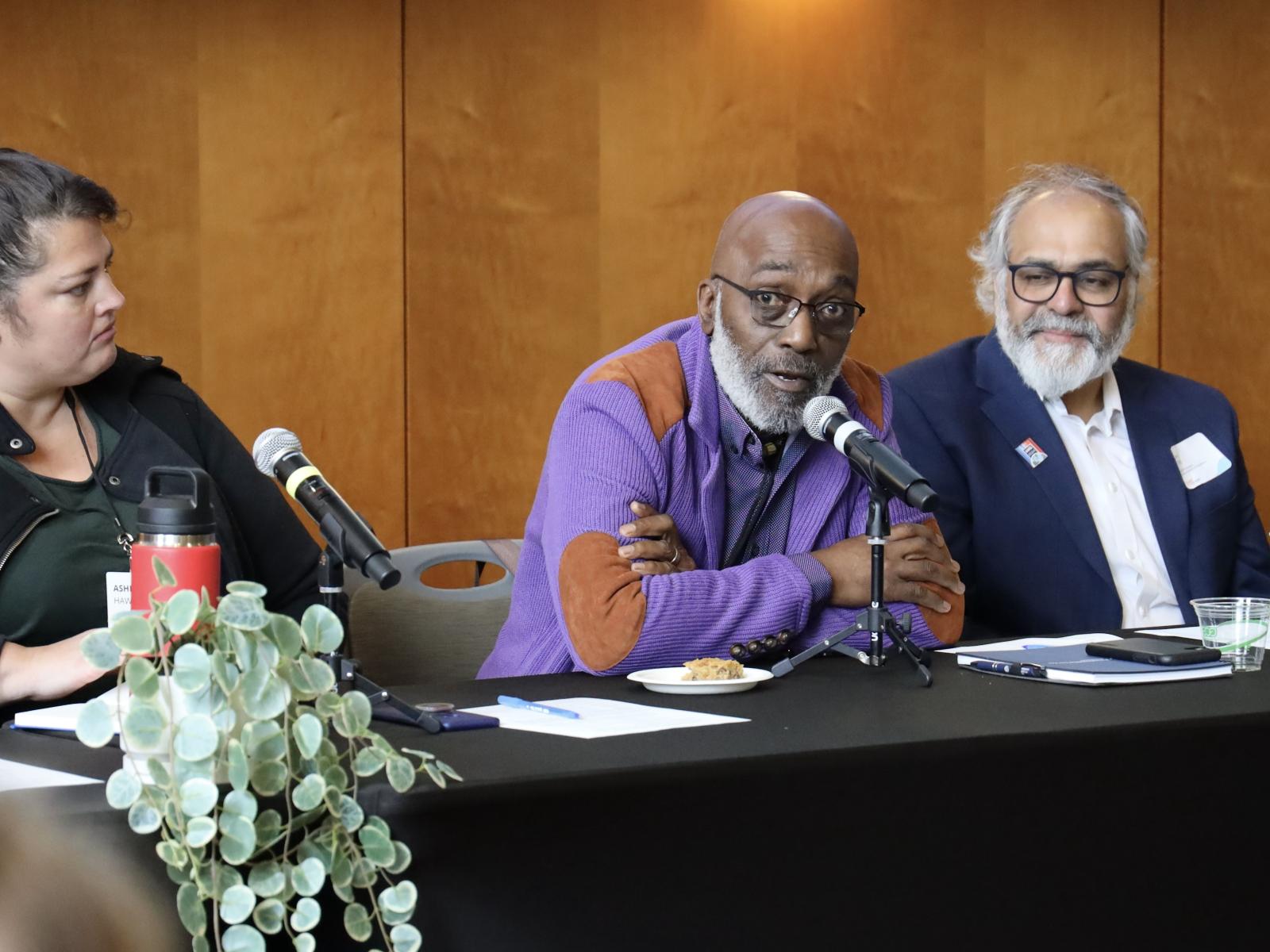 From left to right: Ashley Dawes, Kenneth Thompson, Dev Niyogi