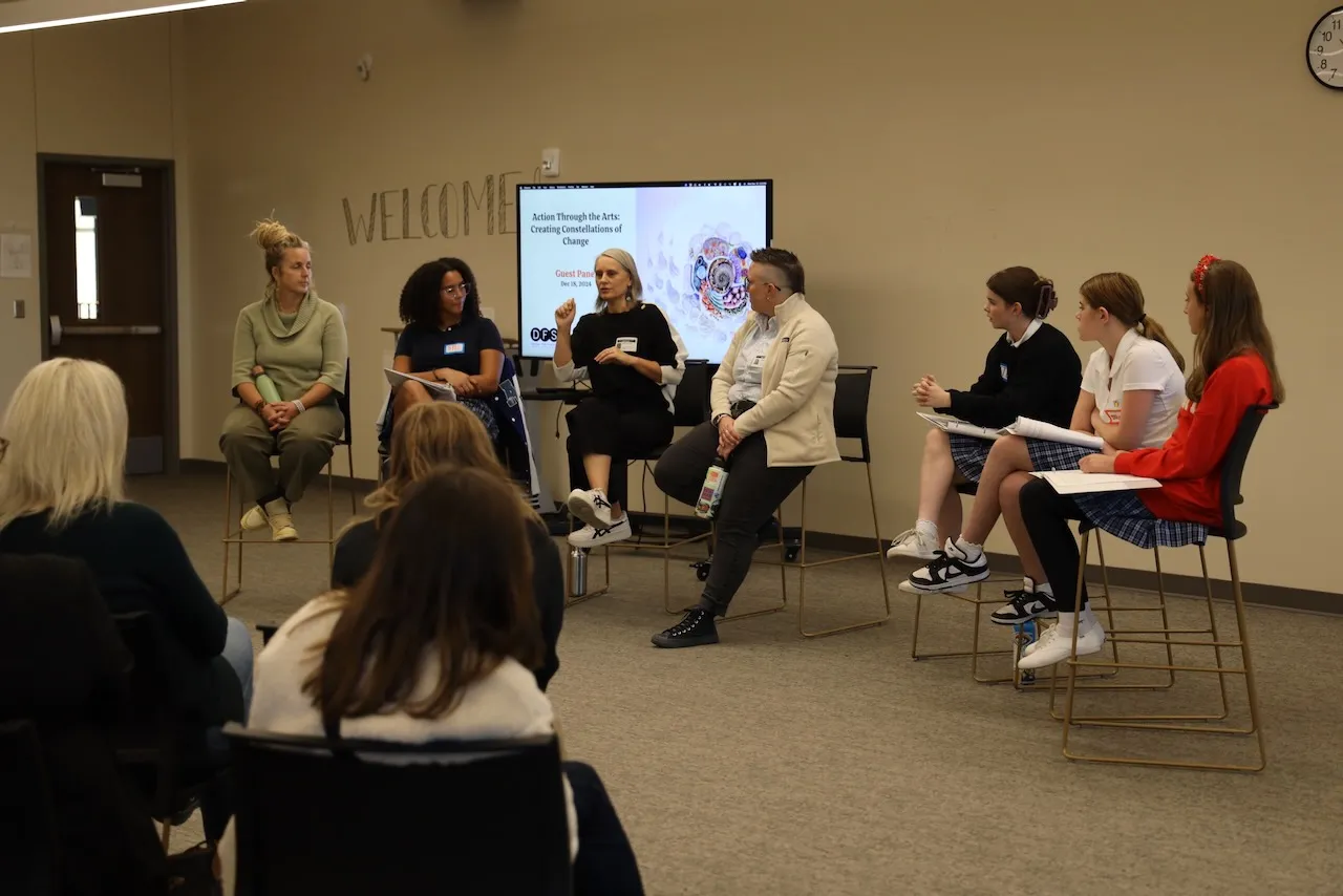 Students, teachers, and guest artists at the Ann Richards School collaborate on climate resilience curriculum, supported by Drama for Schools and Planet Texas 2050.