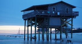 Beach house on piers