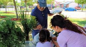 Nain Yepez butterfly demonstration for Del Valle Earth Day event