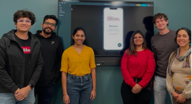 From left: Shatayu Mondhe, Madhav Varma, Ananya Gubbi Mohanbabu, Aayushi Saha, Benjamin Baird (WCWH Research Assistant Professor), and Shirene Garcia (WCWH Community Engagement Specialist)