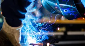 A welder at work