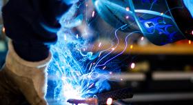 A welder at work