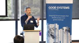 Cross-cutting themes fellow Jared Jensen presents at Good Systems’ annual research kickoff event on September 26th.
