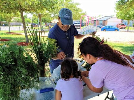 Nain Yepez butterfly demonstration for Del Valle Earth Day event