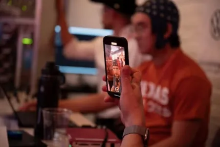 Using phone to take a photo