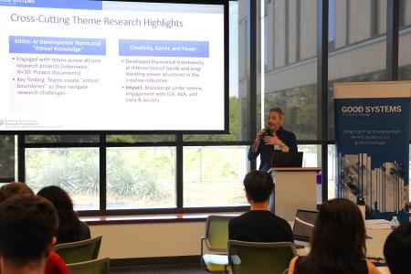 Jared Jensen presents at Good Systems’ annual research kickoff event on September 26th.